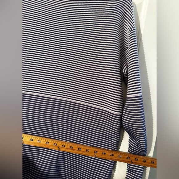 ANTHROPOLOGIE Daily Practice SM White Blue Striped SOFT Knit Sweater Dress Tunic - Picture 12 of 12